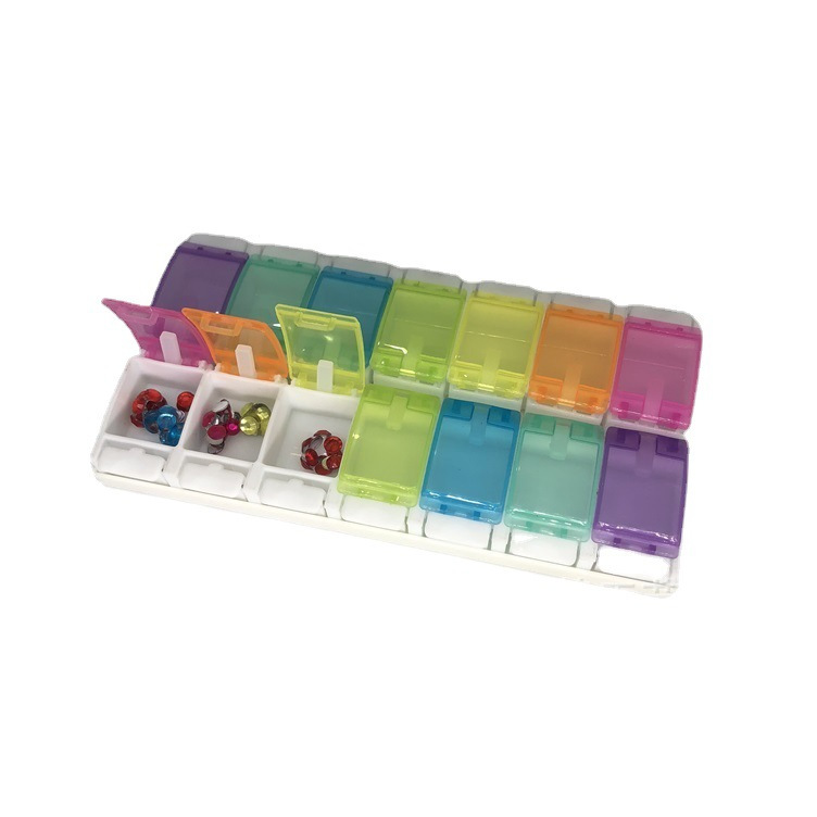 钻石画收纳盒7格14格串珠盒 钻石绣挑钻盘装钻十字绣美甲水珠盒