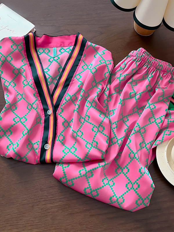 Silk Pajamas Women's Summer Silk Short-Sleeved Trousers Home Clothes Summer Thin Mulberry Silk Large Size Suit