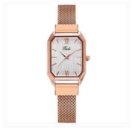 外贸热卖简约时尚休闲手表网带吸铁石女士手表方形表壳女款表批发