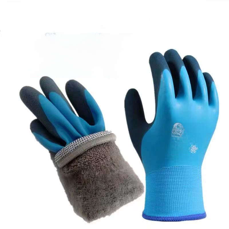 "Upgraded 303 Fleece Waterproof Work Gloves, Heavy-duty Insulated Warmth Anti-Cold Abrasion-resistant Anti-slip Anti-freeze Winter Ice Fishing Cold Storage Work Gloves"