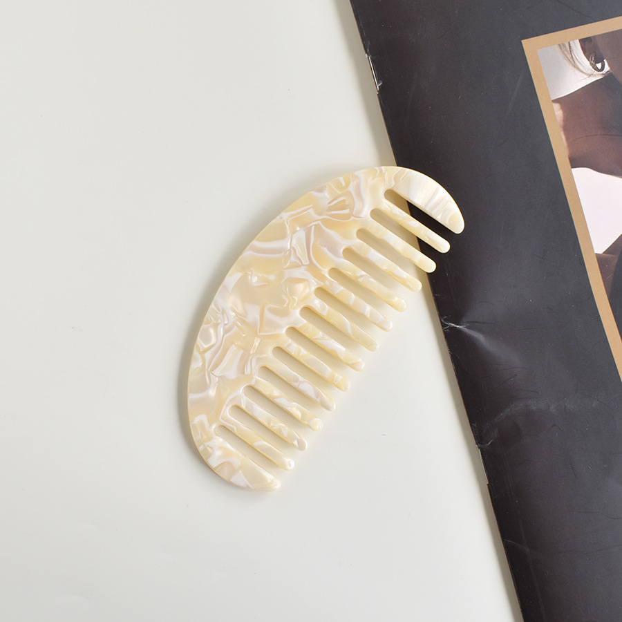 Peine del pelo popular de Europa y América Amazon transfronteriza Venta caliente Placa de acetato peine anti-estática marbling peine del pelo floral