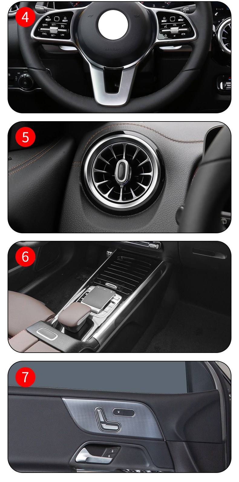 20-25 Mercedes-Benz Glb Center Console Gear Shift Interior Stickers Car Accessories Modified Special Paint Transparent Tpu Protective Film