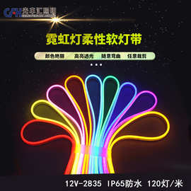 霓虹灯硅胶柔性防水花园灯条灯带rgb套装220V霓虹燈條led氛围灯