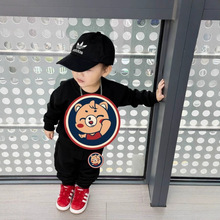 儿童秋冬套装加绒长袖长裤男女宝宝运动服套潮Ad机车1号秋款套装