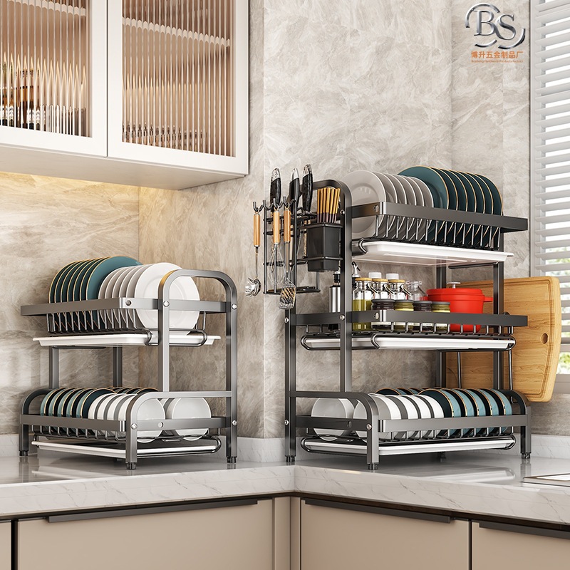 Estante de almacenamiento multifuncional transfronterizo para estante de agua para estante de platos domésticos estante de almacenamiento para estantes de platos y palillos de cocina estante de almacenamiento multicapa