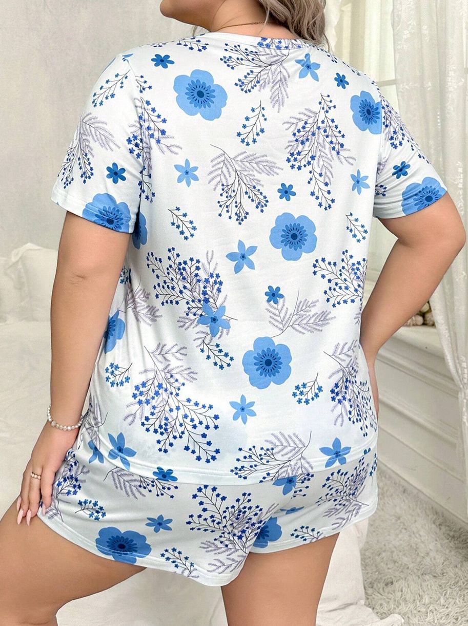 Home Women's Casual Classic Style Printing Polyester Milk Fiber Shorts Co-ord Set Pajama Sets display picture 14