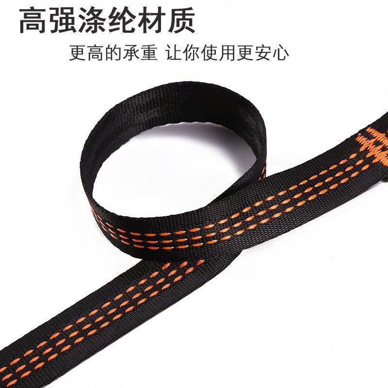 屋外ハンモック固定ストラップ、高強度ポリエステルツリーバインディングストラップ、マルチリングノット延長ロープ、調節可能なハンモックアクセサリー|undefined