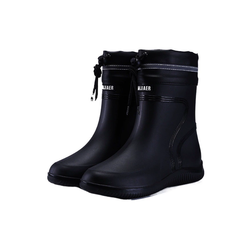 Европейская и американская модная непромокаемая обувь со средним стволом, Мужская водонепроницаемая обувь, резиновые сапоги с низким верхом, непромокаемая Нескользящая кухонная резиновая обувь, Рабочая обувь для рыбалки, автомойки