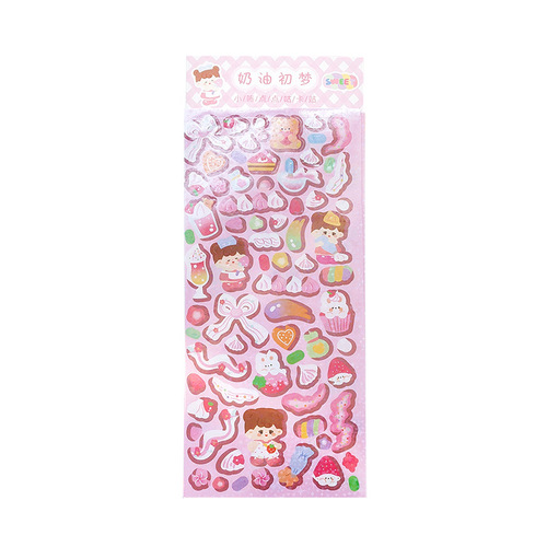 Message: Little Boo Dot Laser Goo Card Stickers, Cute Girl Text Dots DIY Hand Account Goo Plate Stickers 2 Pieces, 6 Styles