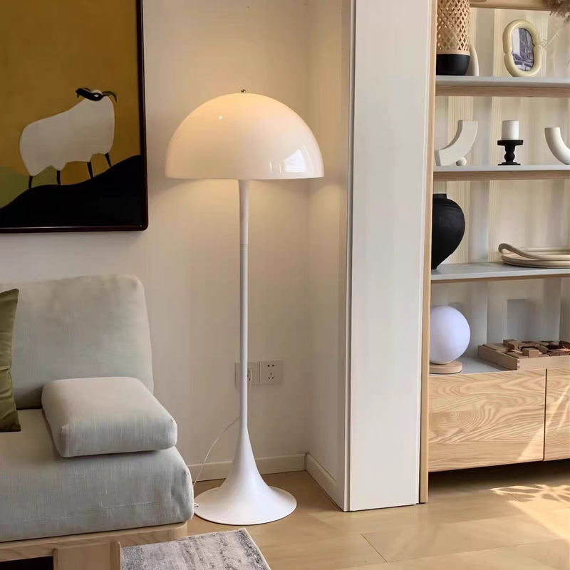 Danish Mushroom Floor Lamp, French High-End Ins Style, Korean Minimalist Vintage Living Room Bedroom Background Standing Lamp