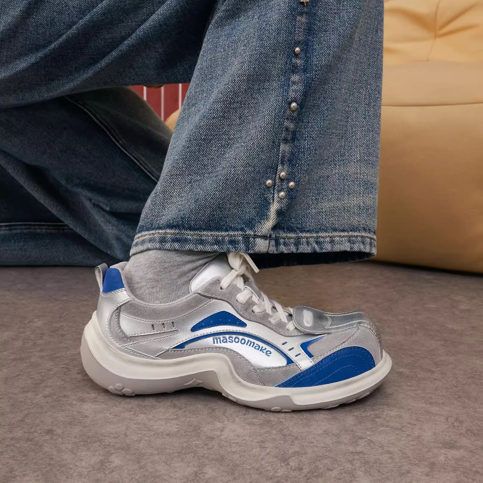 Masovism 2025 nuevo nicho popular diseño de moda zapatos de garra de primavera zapatos deportivos de suela gruesa zapatos casuales de cabeza grande