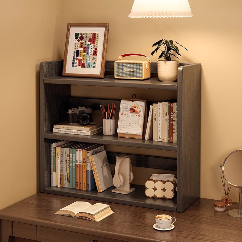 Estantes de madera sólida escritorio estante de almacenamiento de libros multicapa en el escritorio de los estudiantes en el hogar estación de oficina