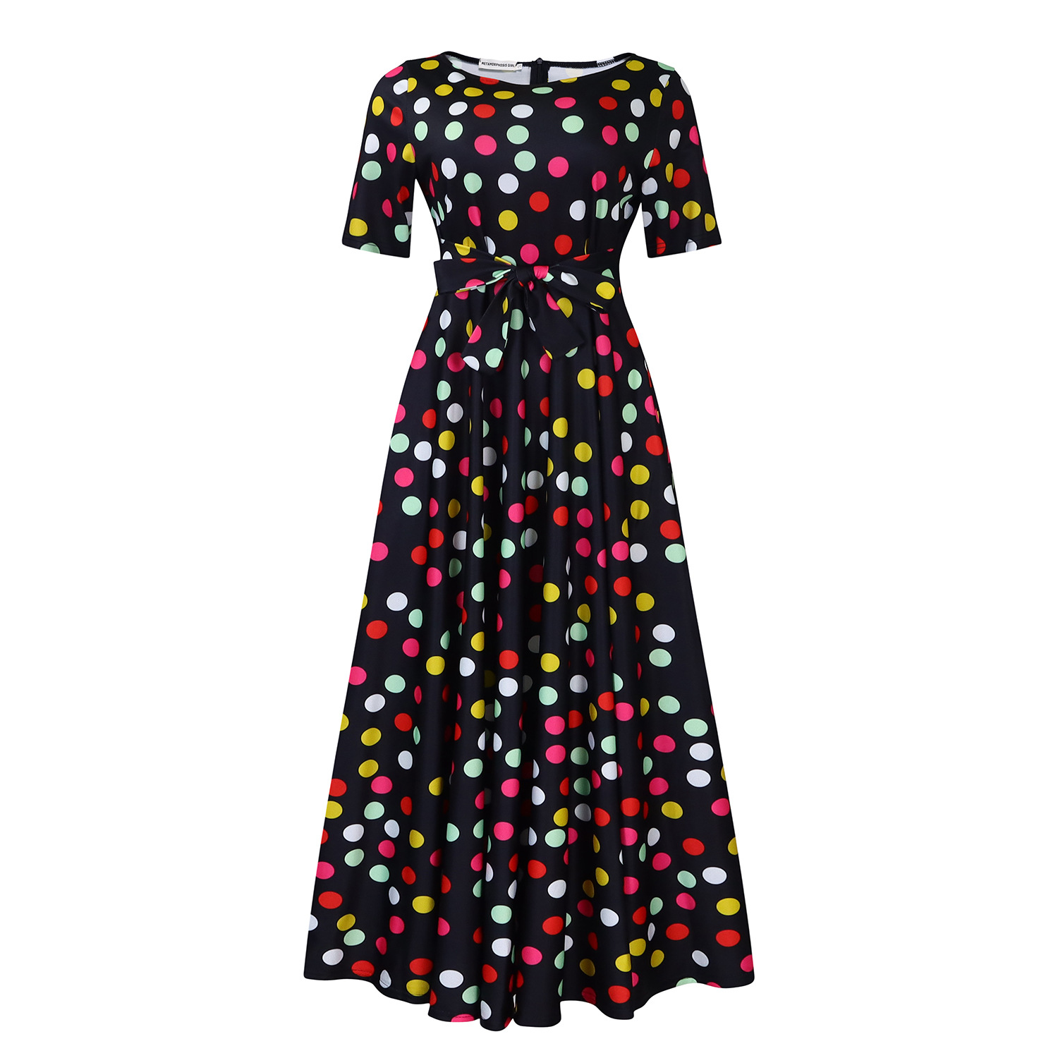 Plus Size African Style Dress Fashionable Short Sleeve A Line Tie Detail Perfect for Summer Events Wholesale