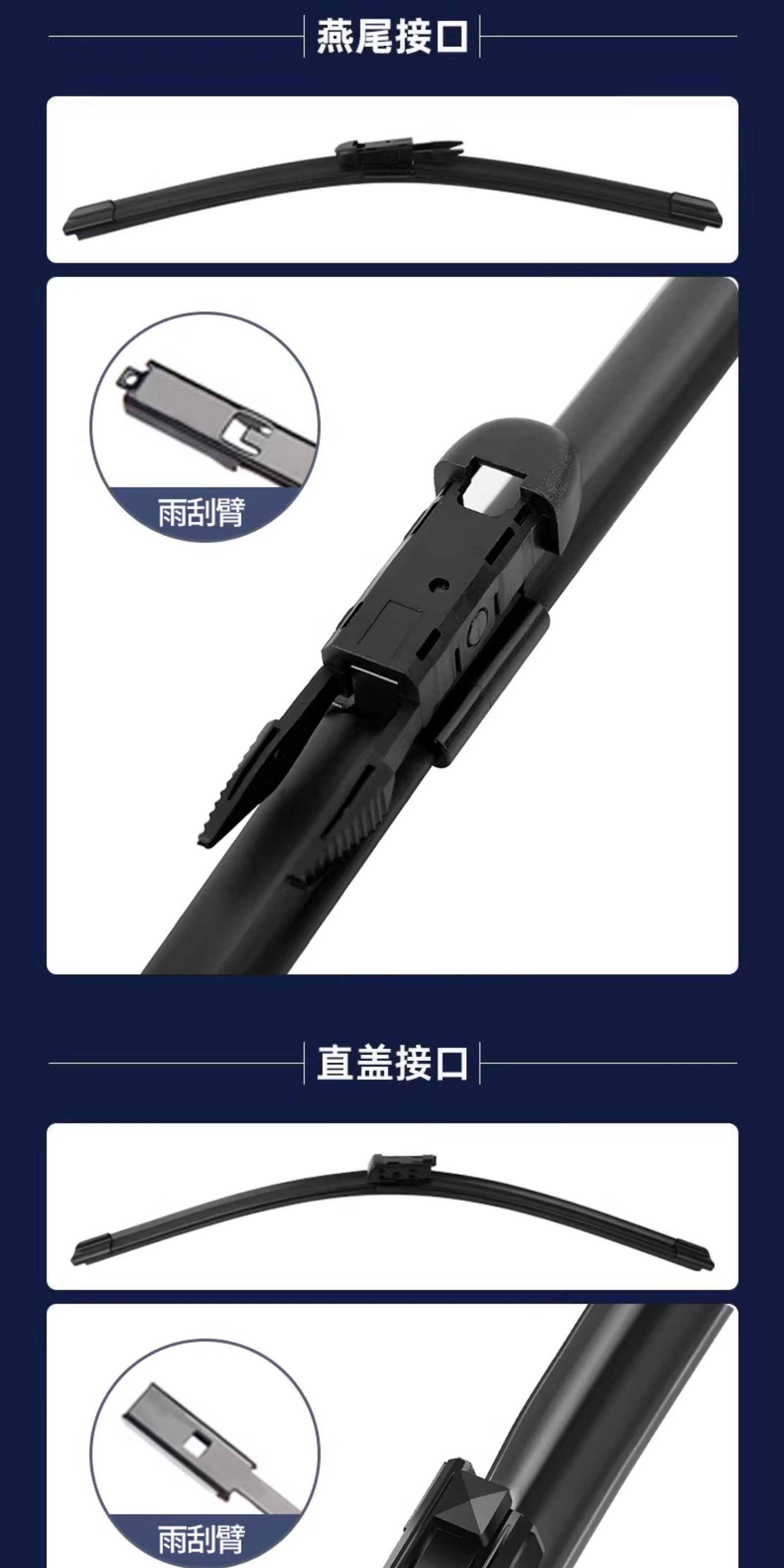 Suitable for Nezha V wiper blades, 2020 model, 2021 special, 2022 frameless, 2022 dual rubber strip wipers, original factory silent