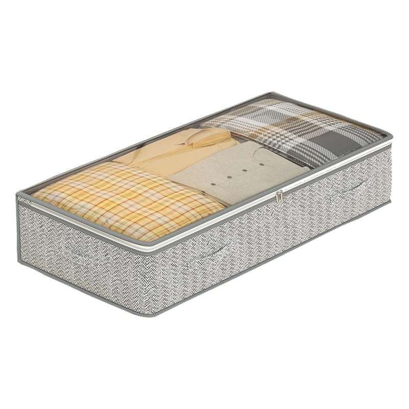 Bolsa de almacenamiento inferior de la cama mango a prueba de polvo bolsa de almacenamiento plegable edredón hogar caja de almacenamiento plana debajo de la cama