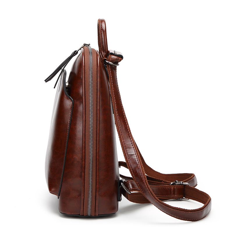 2024 nuevos bolsos de cuero de piel de vaca de cera de aceite de moda bolsos de cuero de vaca mochilas retro mochilas al por mayor de Guangzhou