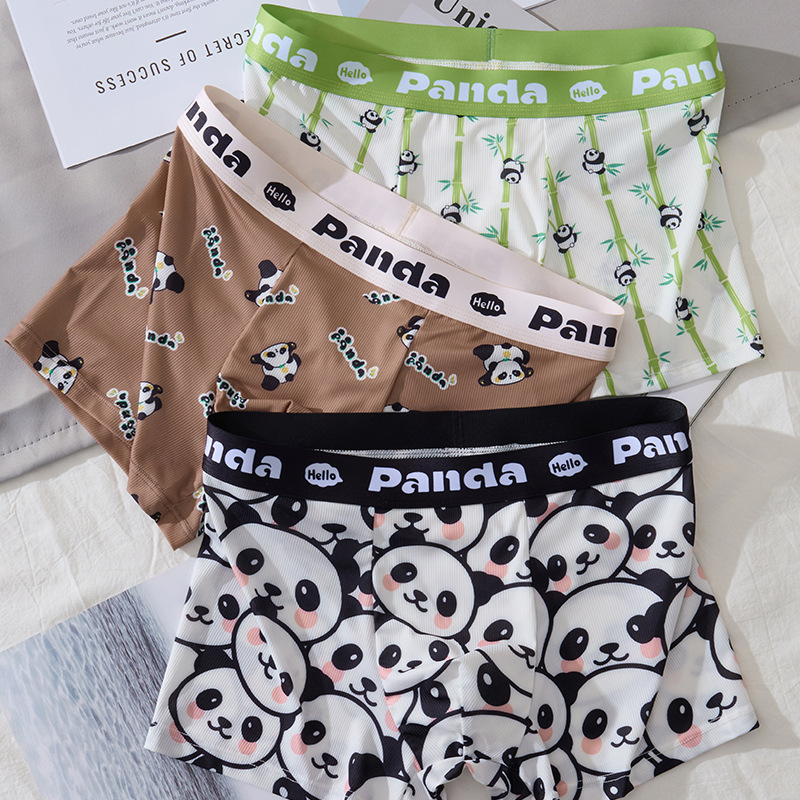 Cute Cartoon Men's Underwear Summer Ice Silk Ultra-thin Quick-drying Boxers Cool Breathable Four-corner Shorts for Teenagers Cute Cartoon Men's Underwear Summer Ice Silk Ultra-thin Quick-drying Boxers Cool Breathable Four-corner Shorts for Teenagers