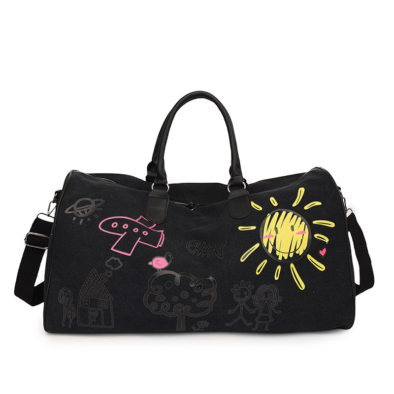 Nueva bolsa de viaje de Graffiti de viaje de viaje de negocios de moda bolsa de lona al aire libre ocio de gran capacidad bolsa de mensajero portátil al por mayor