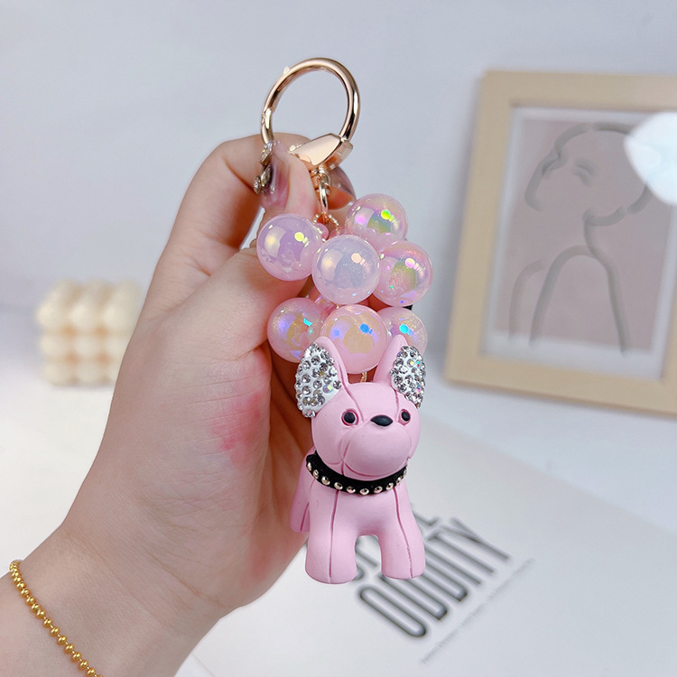 Cuentas personalizadas uva cadena perro llavero creativo muñeca diamante bolsa colgante coche regalo