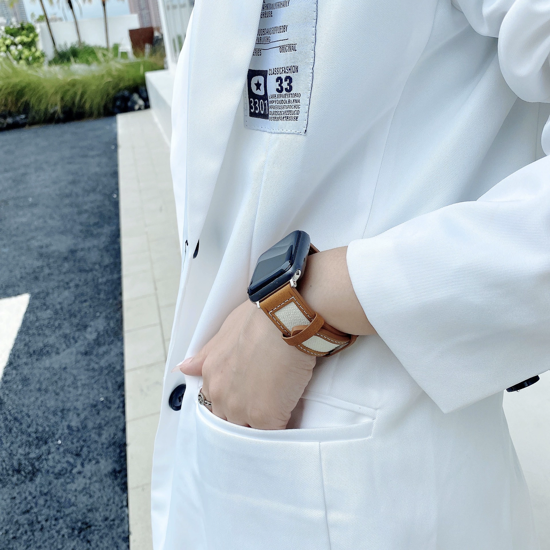 Совместимо с Apple S8 и Apple Watch, ткань, канвас, трикотаж, нейлон, заплатка, одноцветная ремешок iWatch