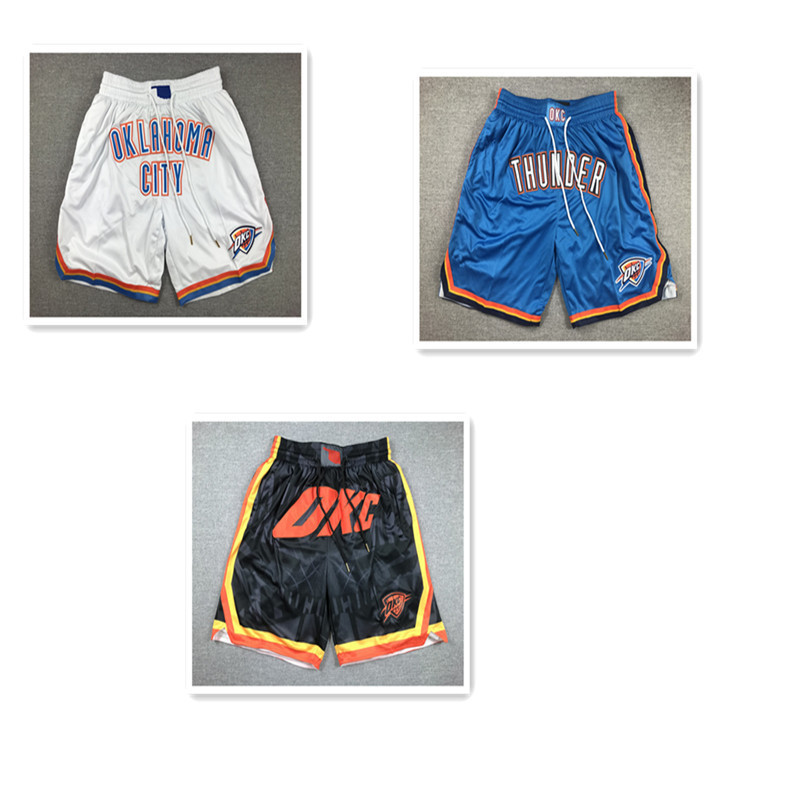 Wholesale Basketball Shorts Foreign Trade Wholesale Thunder Pocket Zipper Shorts Summer Shorts Retro Basketball Shorts in Stock Dropshipping