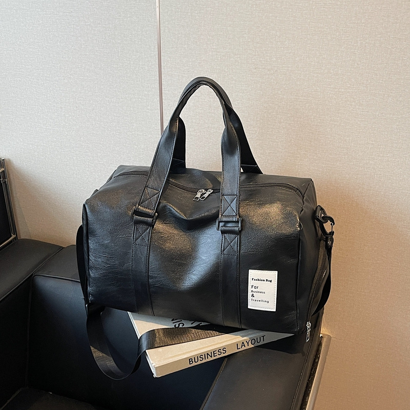 Portable Business Travel Luggage Bag Large Capacity Pu Leather Wear-Resistant Sports Fitness Bag Men's and Women's Outdoor Short-Distance Travel Bag