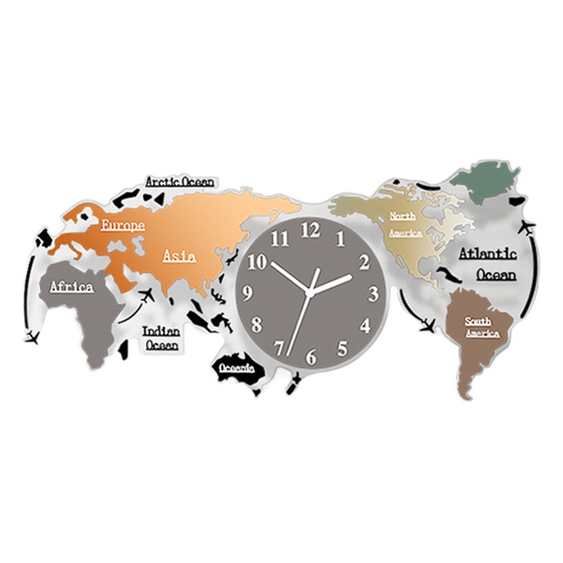 Art Bell Beauty Map Reloj de asiento creativo Adornos Accesorios para el hogar Sala de estar Escritorio Gabinete de TV Decoraciones Mesita de noche Reloj de mesa