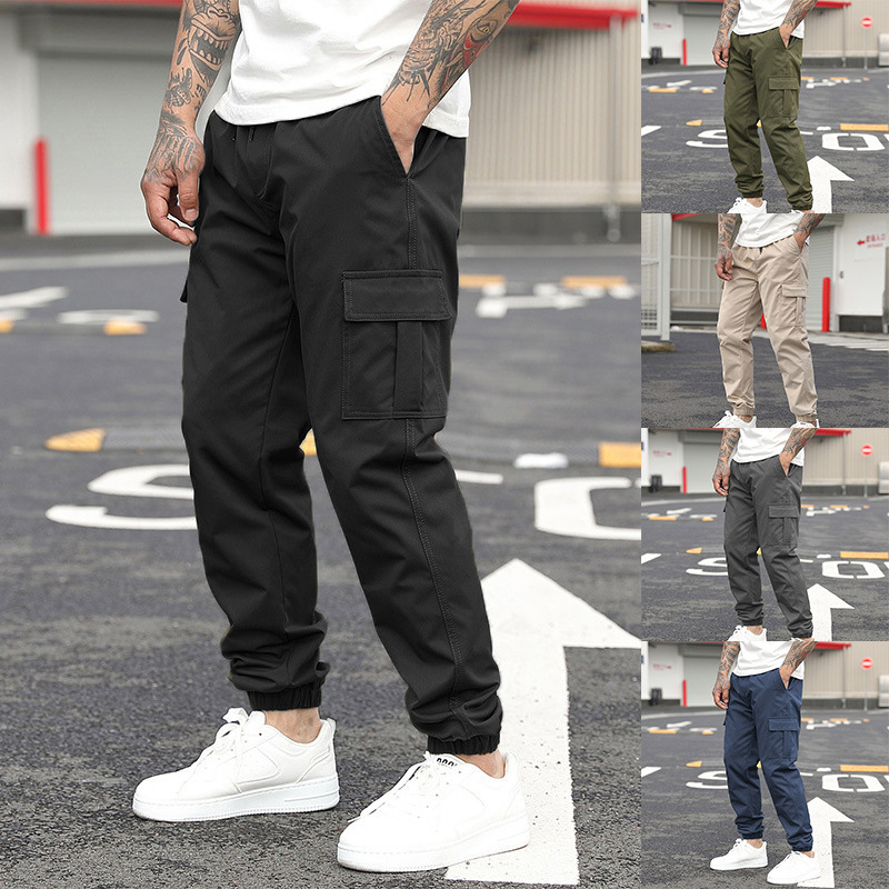 Cross-border Men's Tooling Pants New Amazon TEMU Tooling Multi-Pocket Pants Woven Casual Pants