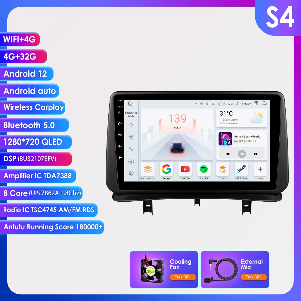 Кроссбордные товары 9 дюймов, подходит для 05-14 Renault Clio 3 Android GPS навигатор с большим экраном