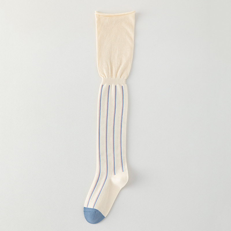 2025d Thigh High Socks For Women, Over-the-Knee Long Socks, Runway Style, Ins Vertical Stripes, Loose Mouth, Niche Slimming,_voghion.com