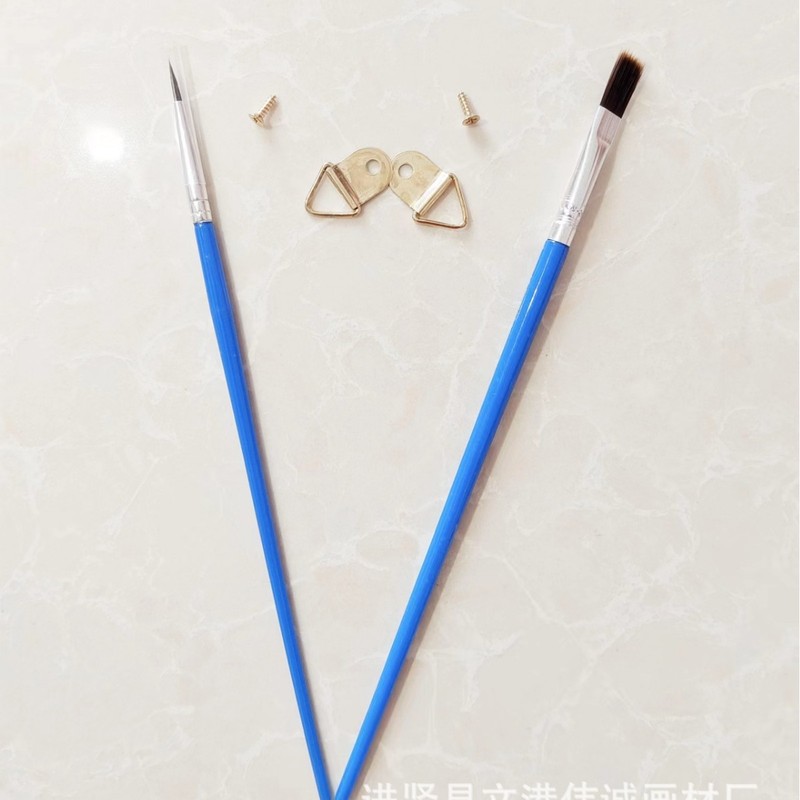 アクリル絵筆 水彩絵具 水彩ペン 油絵筆セット ナイロン毛絵筆 3本セット 金属製ハンドペイント付き|undefined