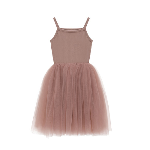 2024 New Summer Girls' Strap Dress Children's Net Skirt Girl Princess Dress Baby Vest Dress 