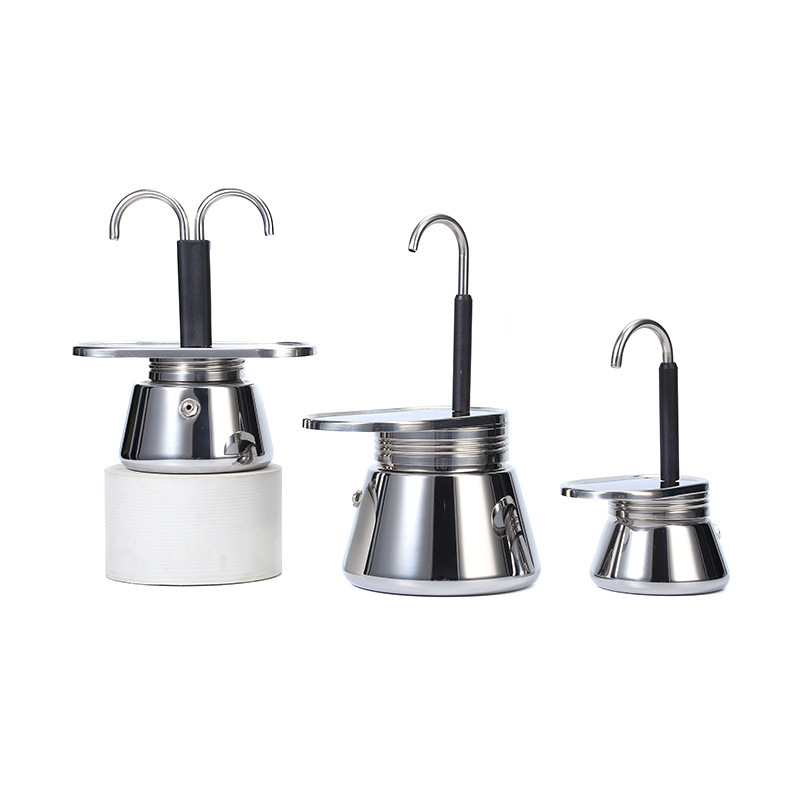 Outdoor Bnorsy stainless steel mocha pot Italian DIY catheter coffee pot outdoor camping coffee maker coffee maker