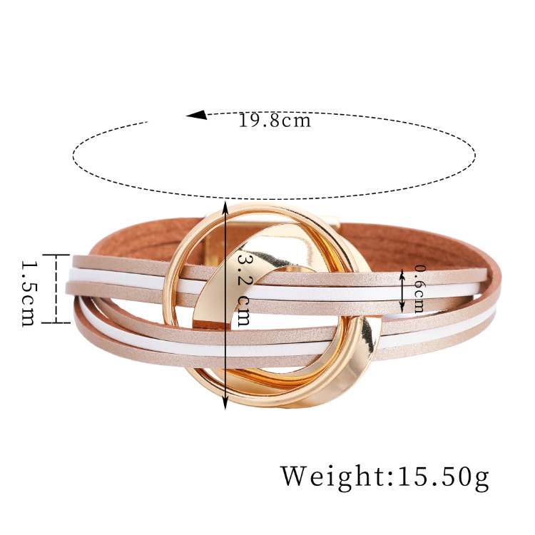 Bohemian Color Matching Multilayer Leather Bracelet display picture 27
