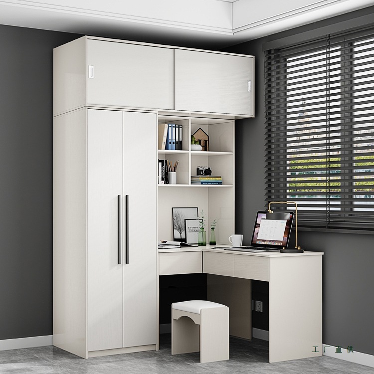 Home Corner Wardrobe Desk Integrated Study Table Kidsren's Small Apartment L-Shaped Conjoined Desk Cabinet Writing Desk