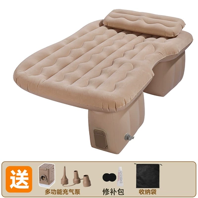 Vehicle-mounted inflatable bed Travel Bed, Car Rear Sleeping - default-item-automatic-charging-and-suction-camping-light-beige