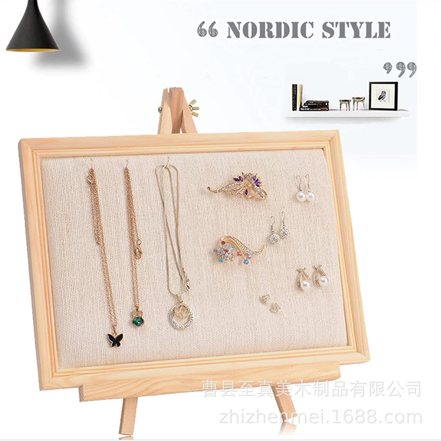 Винтажная фоторамка из цельного дерева в скандинавском стиле настенная Подставка для ювелирных изделий витрина для ожерелья серьги гвоздики стеллаж для хранения ожерелья стойка для ювелирных изделий