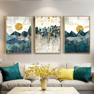 Triplet Mountains sunlight Art high definition modern Home Furnishing Abstract Oil Painting Decorative painting mural hotel Gallery Hanging picture