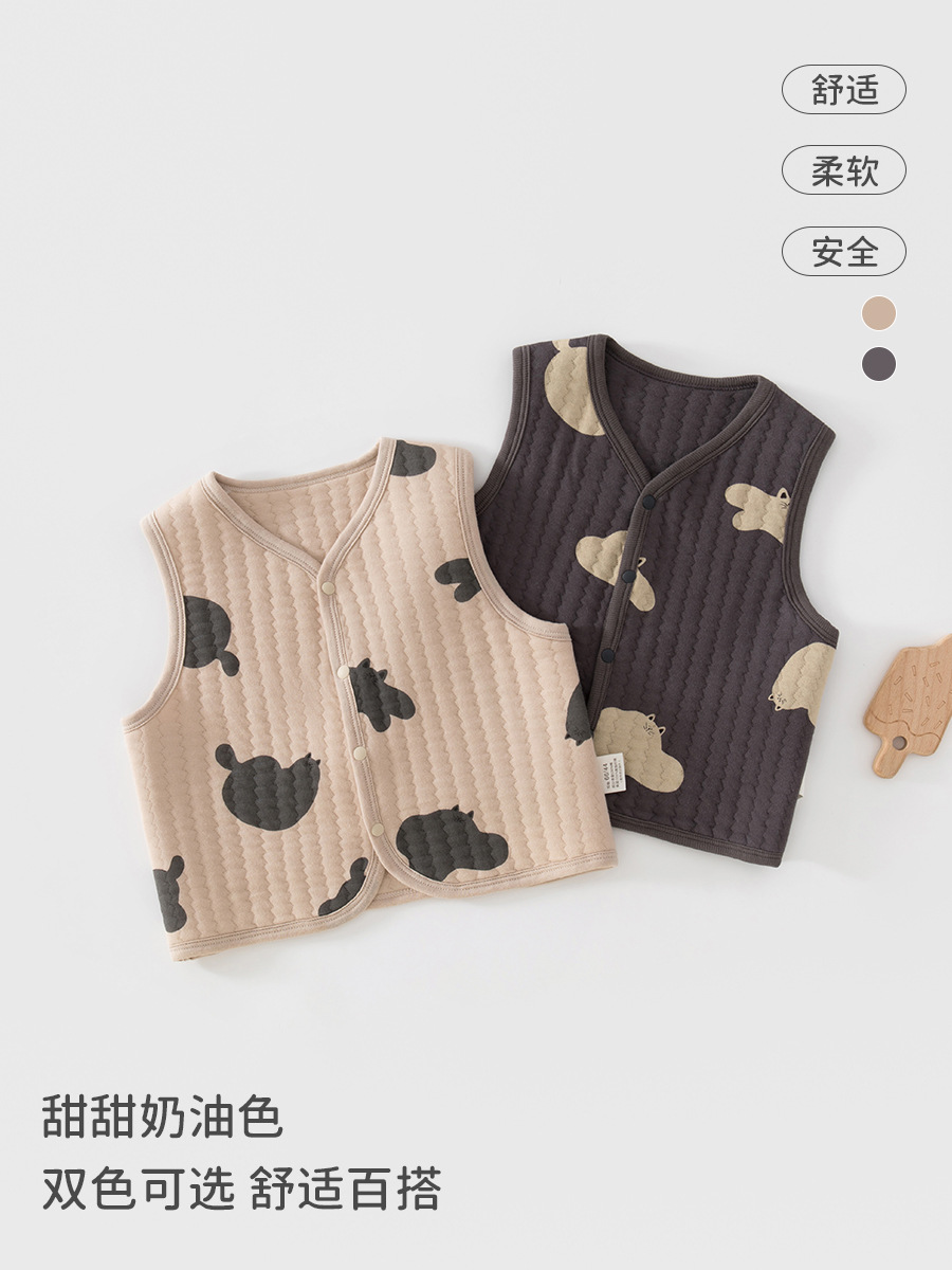 Baby chaleco de invierno y otoño, abrazadera de pony recién nacido, primavera y otoño, algodón delgado, chaleco para bebés calientes, ropa interior