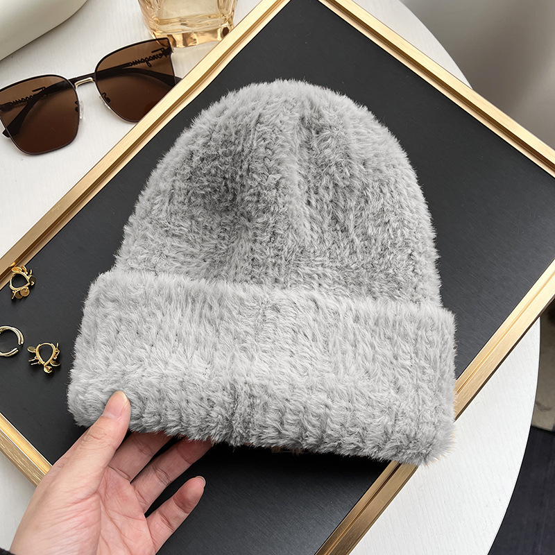 모조 밍크 퍼-라이트 그레이