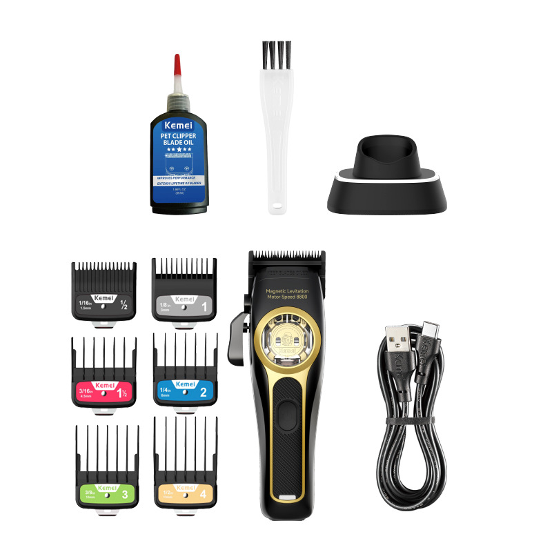 Kemei Kemei cortador de pelo eléctrico cortador de pelo profesional KM - 2373 cortador de pelo eléctrico sin escobillas, pantalla digital inteligente empuje de cabeza de aceite
