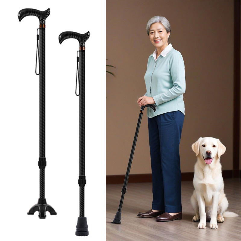 Cross-border dropshipping ultralight telescopic walking sticks for hiking and trekking, anti-slip and anti-fall carbon fiber handrails and poles.