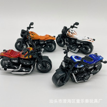 热卖合金回力摩托车静态模型摆件重工机车玩具1∶32涂鸦仿真赛车