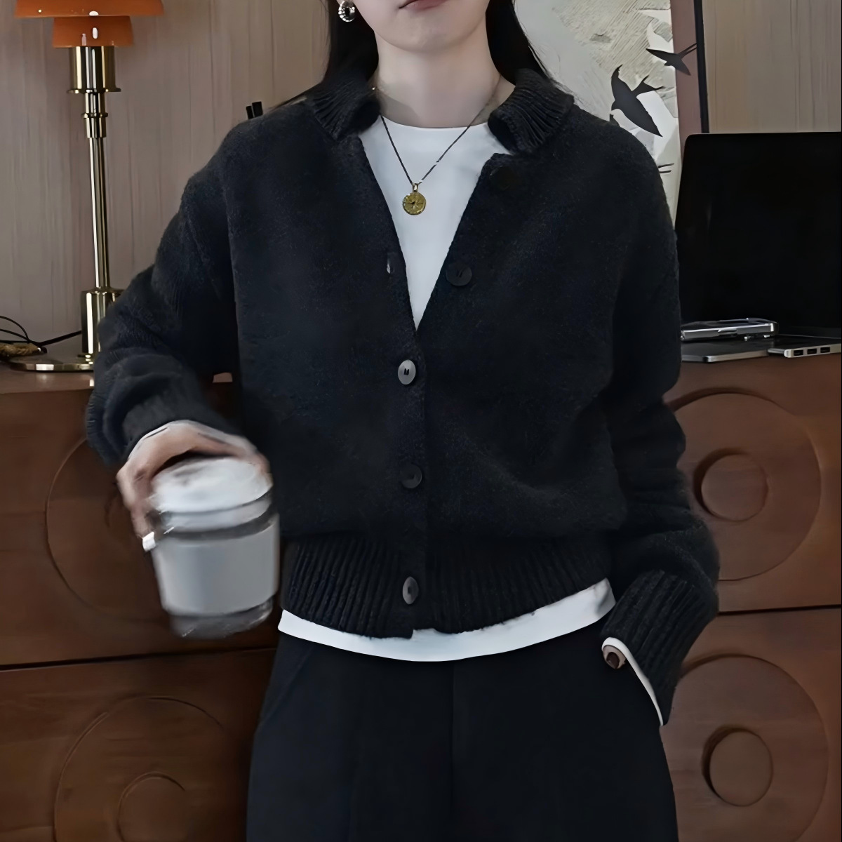 Korean Style Short Sweater Cardigan Jacket for Women 2025 Spring & Fall New Style Lazy Loose Knitted Cardigan Top