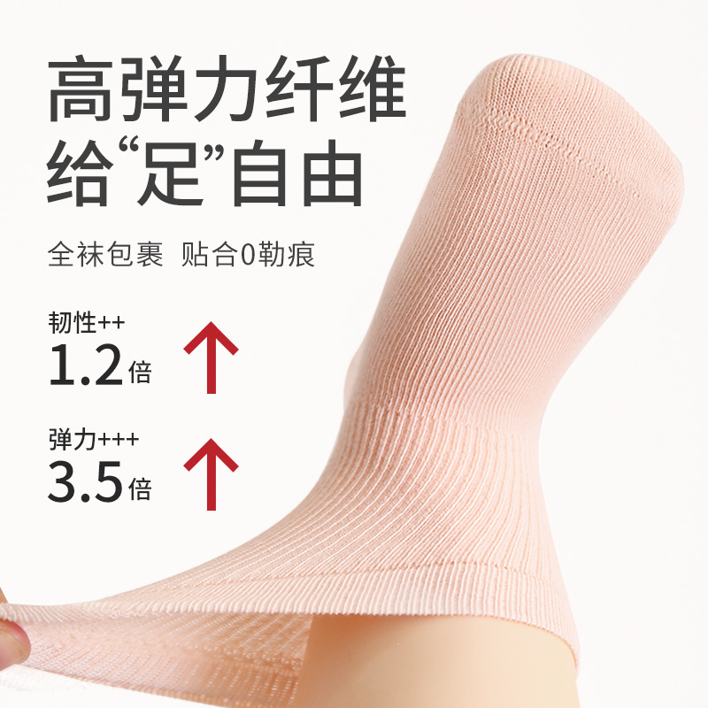 Calcetines para bebés primavera y otoño calcetines de algodón antibacterianos antiodorizantes sin hueso para bebés delgados de color sólido calcetines sueltos