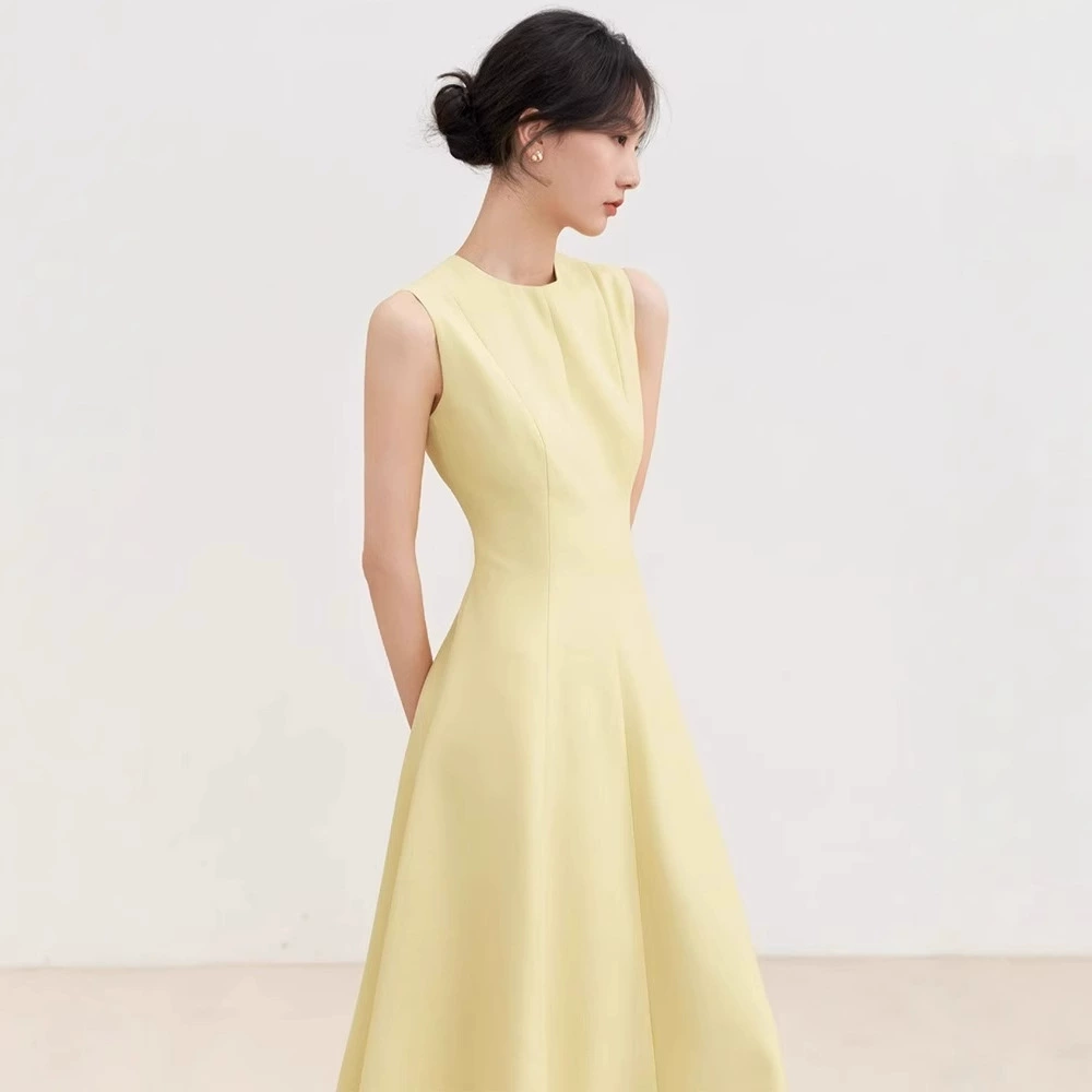 Summer evening dress, dress with sleeves sleevless, fitted, high-quality style, french style