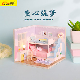 �^�Ҽ�С���ӽM��ľ�|DIY�ֹ�ģ������������H��ƴ�b���g����
