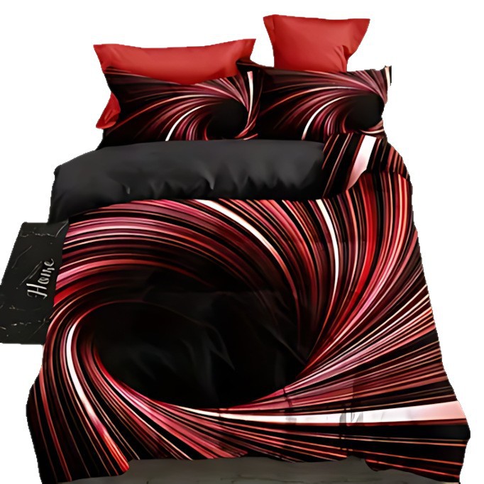 TEMU / JIT Cross-Border Four Seasons 3D Eddy High Definition Digital Printed Bed Cover Kit Amazon