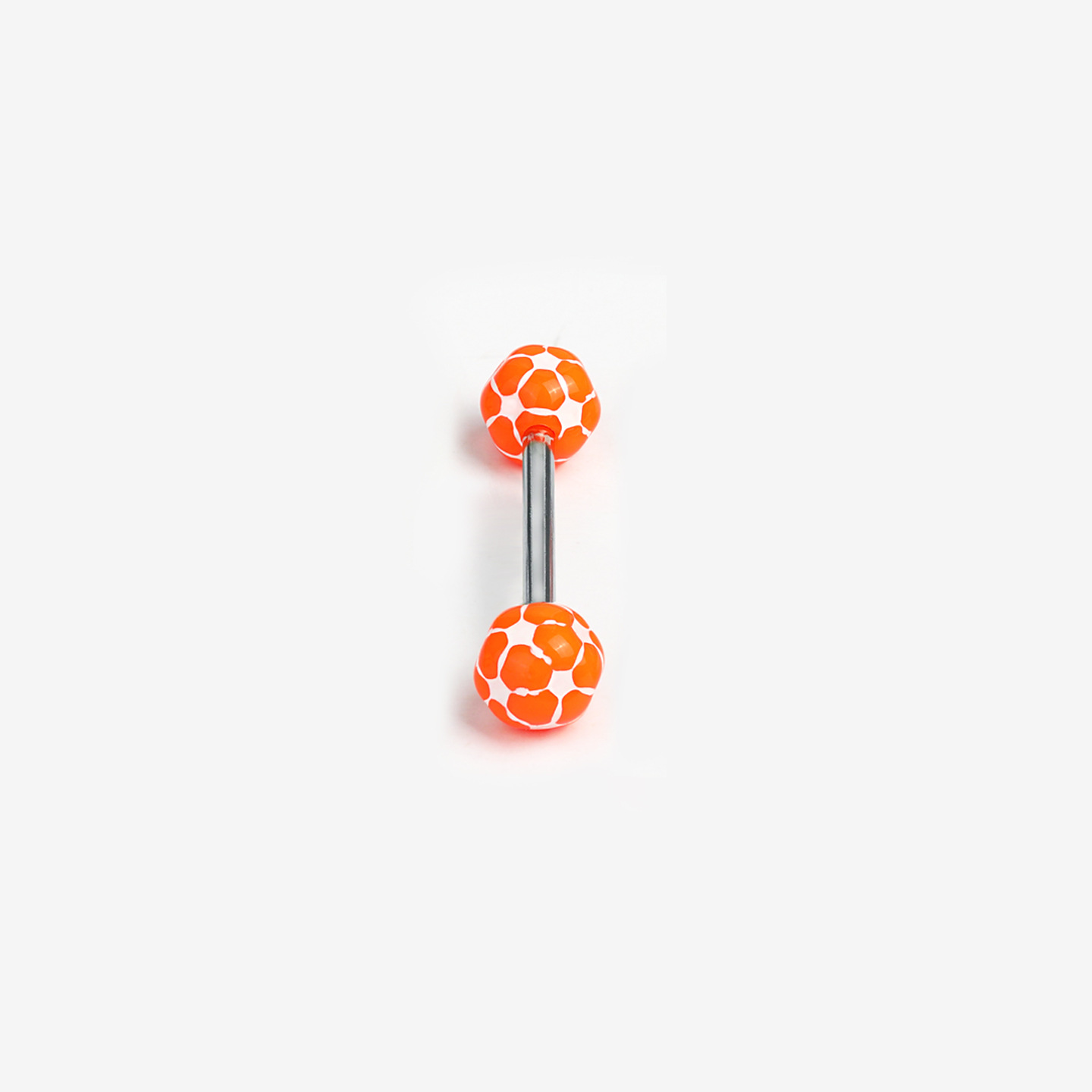 7-Color Contrast Football Tongue Barbell 20mm Length 1.6mm Thick Titanium Steel Externally Threaded Tongue Piercing Jewelry Wholesale detail image 12