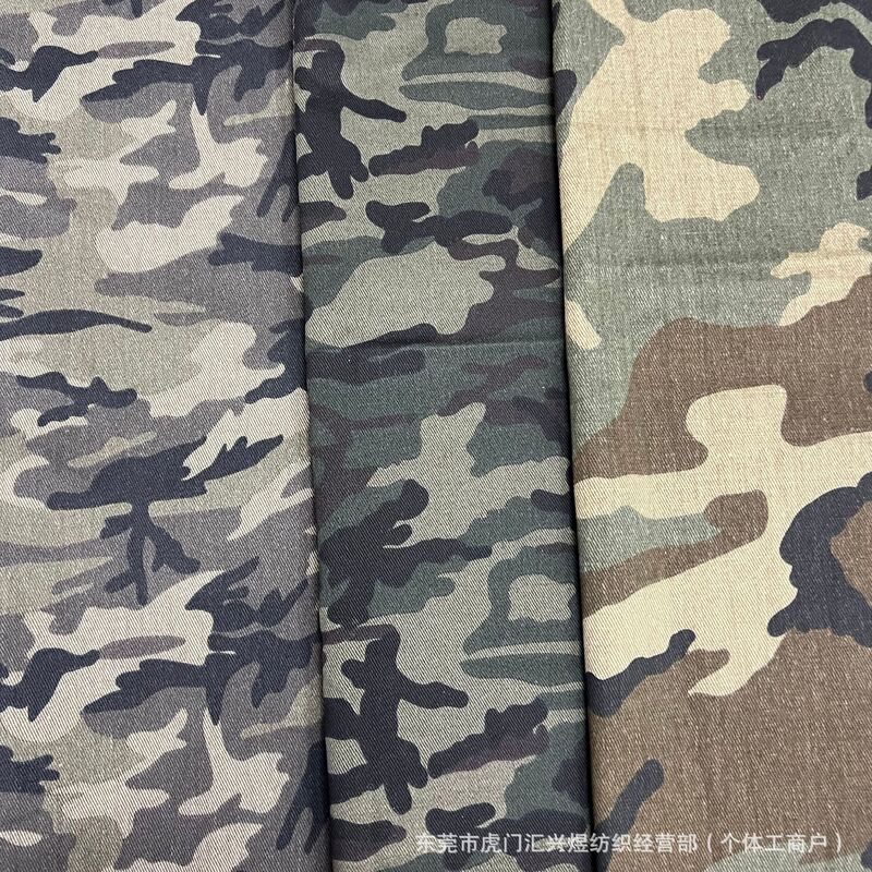 Cross-Border New Products, Trendy Brands, Denim Camouflage Print Canvas Fabric, Military-Themed Bags, Handbags, Pillows, Shoe Materials